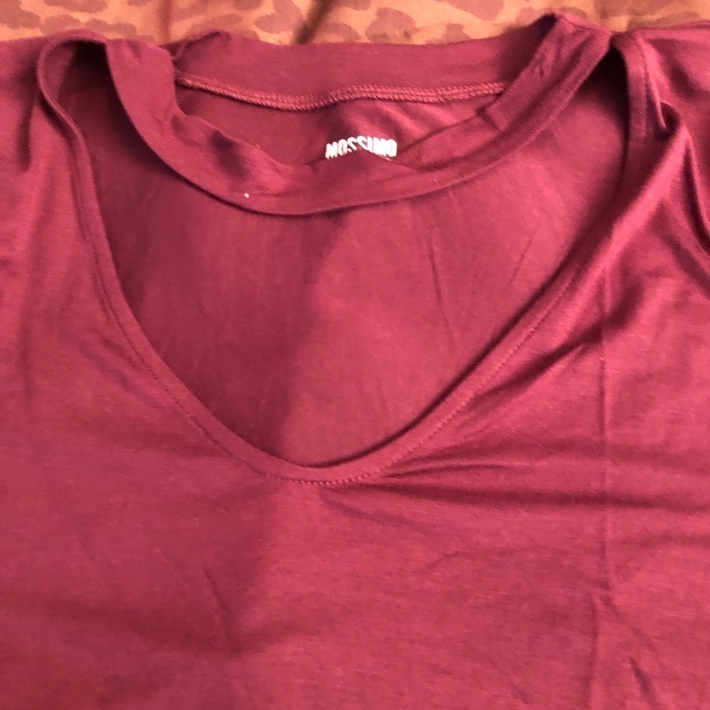 A New Day size XL Burgundy V-neck cut out super soft  t-shirt NWOT